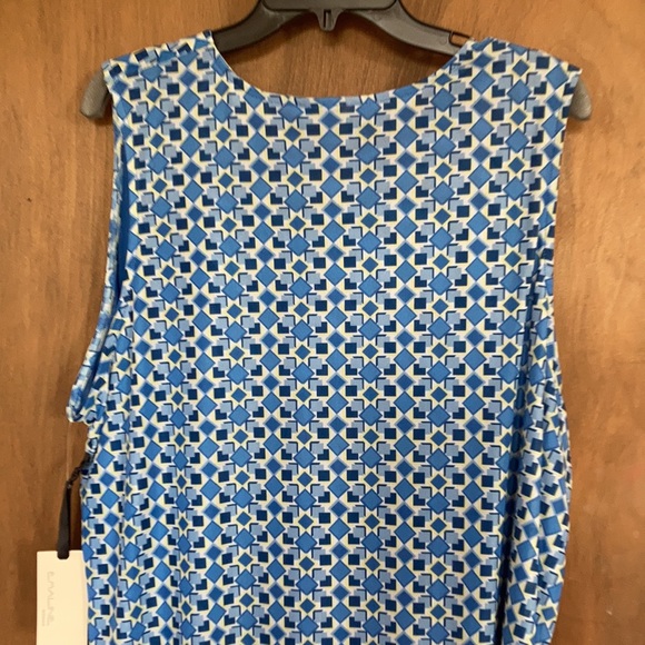 Emaline top sleeveless abstract geometric print w stretch casual office 1X  3X - Picture 10 of 17